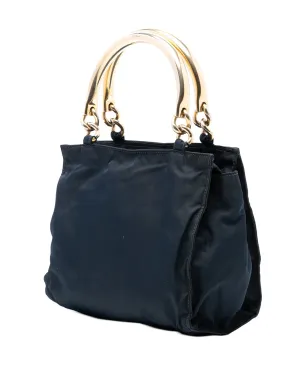 Prada Pre-Owned テスツート・メタルハンドル・バッグ（ブルー） - サムネイル3