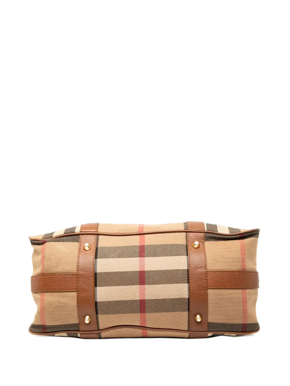 Burberry Pre-Owned ハウスチェックキャンバス地ハンドバッグ（レザー・トリム付き） - 画像4