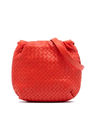 Bottega Veneta ビンテージ 2011年 ナパ・イントレチャート ドローストリング クロスボディバッグ（オレンジ） - サムネイル1