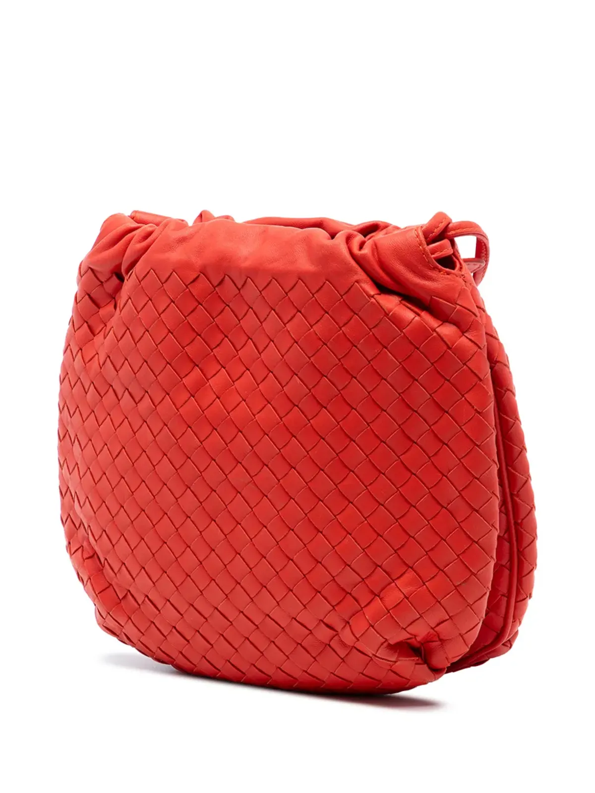 Bottega Veneta ビンテージ 2011年 ナパ・イントレチャート ドローストリング クロスボディバッグ（オレンジ） - 画像3