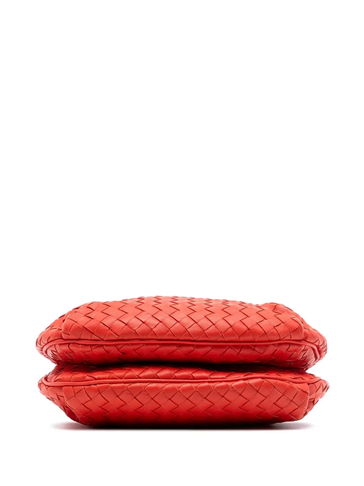Bottega Veneta ビンテージ 2011年 ナパ・イントレチャート ドローストリング クロスボディバッグ（オレンジ） - 画像4