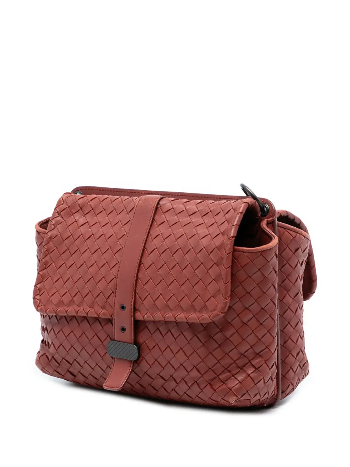Bottega Veneta ビンテージ 2012-2025 ナッパレザー イントレッチァート ダブルサイドフラップ メッセンジャーバッグ／クロスボディバッグ - 画像3