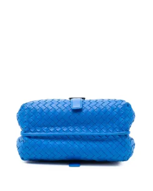 Bottega Veneta ビンテージ 2012-2025 Nappa Intrecciato ダブルサイドフラップ クロスボディバッグ ブルー - サムネイル4