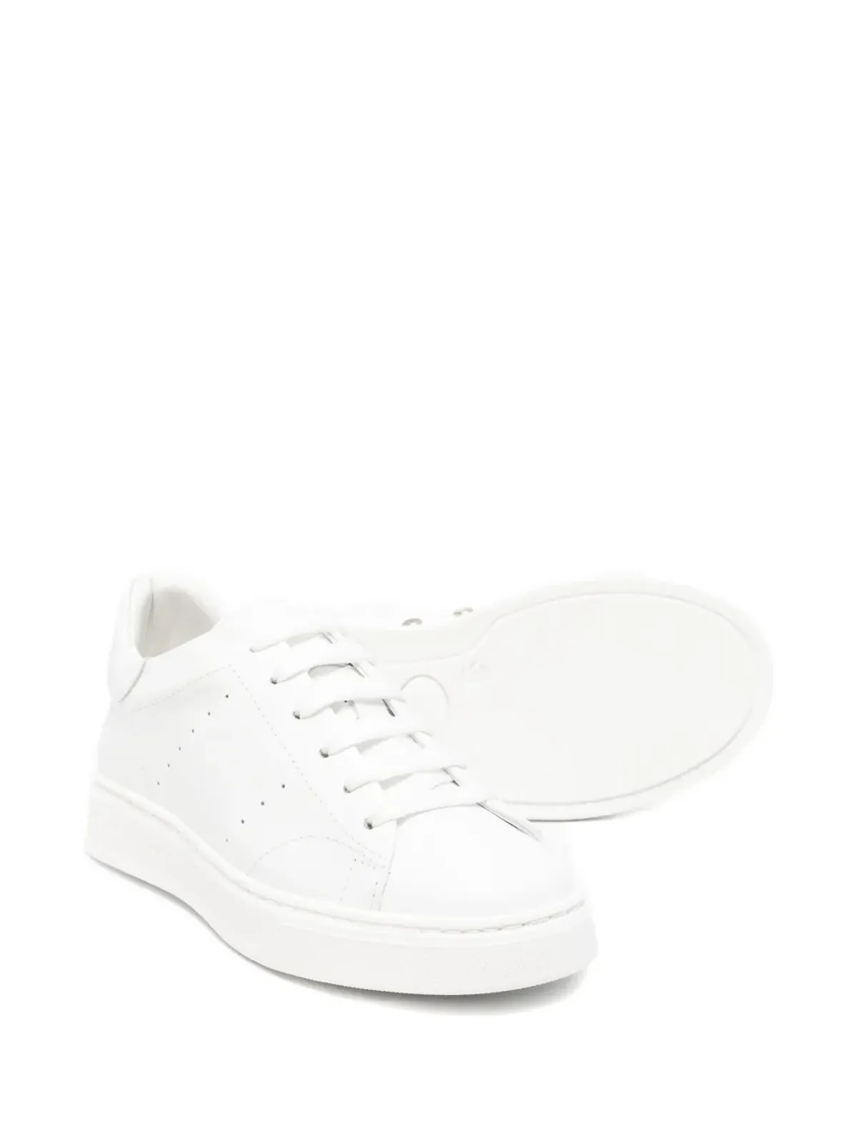 Colorichiari パンチング加工のレースアップスニーカー - White - 画像2