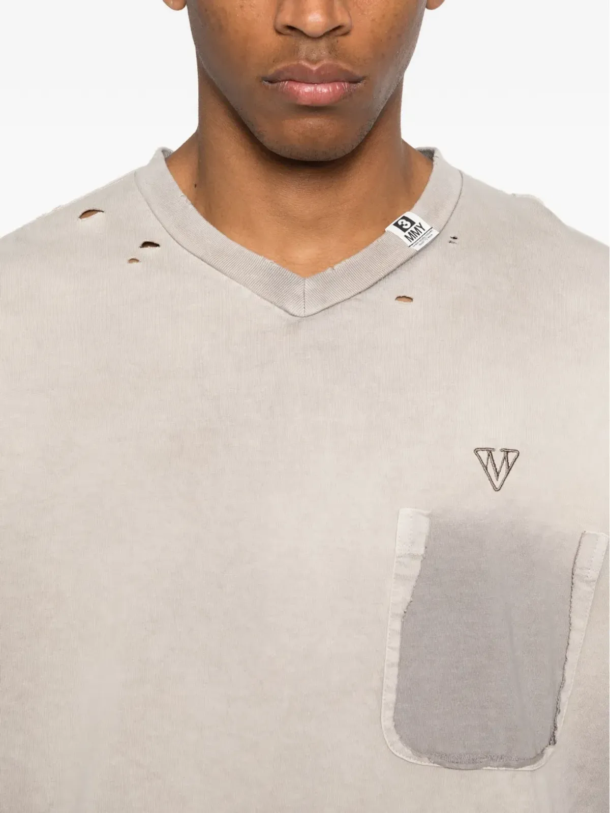 Maison MIHARA YASUHIRO VネックショートスリーブTシャツ - 画像5