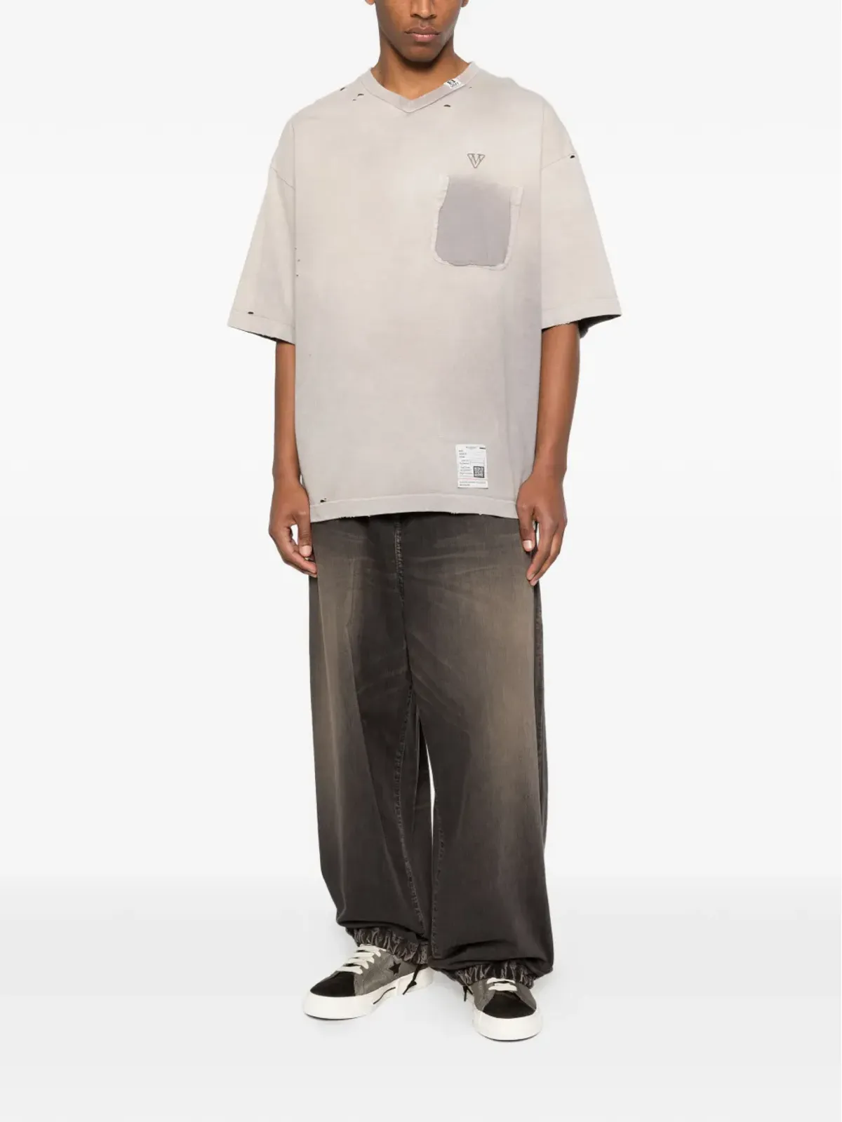 Maison MIHARA YASUHIRO VネックショートスリーブTシャツ - 画像2