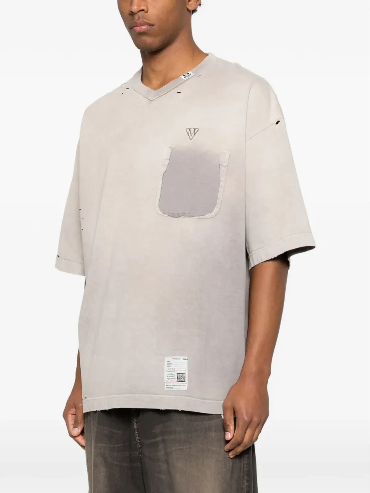 Maison MIHARA YASUHIRO VネックショートスリーブTシャツ - 画像3