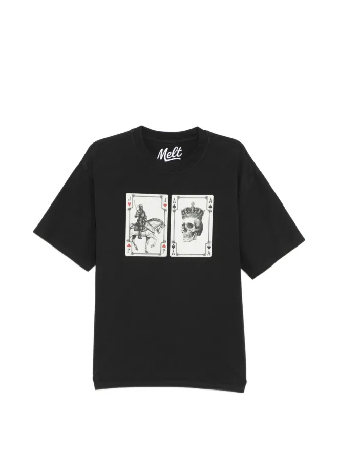 Melt Melt グラフィックプリント入り丸首Tシャツの商品画像