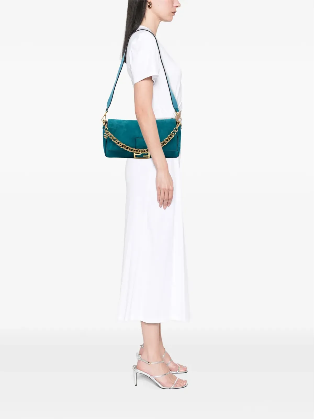 Fendi Pre-Owned スエードシャモア バゲットサッチェル - 画像2