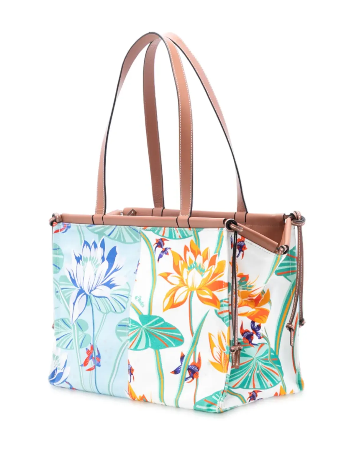 Loewe Pre-Owned パウラズ・イビザ キャンバス地 水蓮プリント クッション トートバッグ - グリーン - 画像3