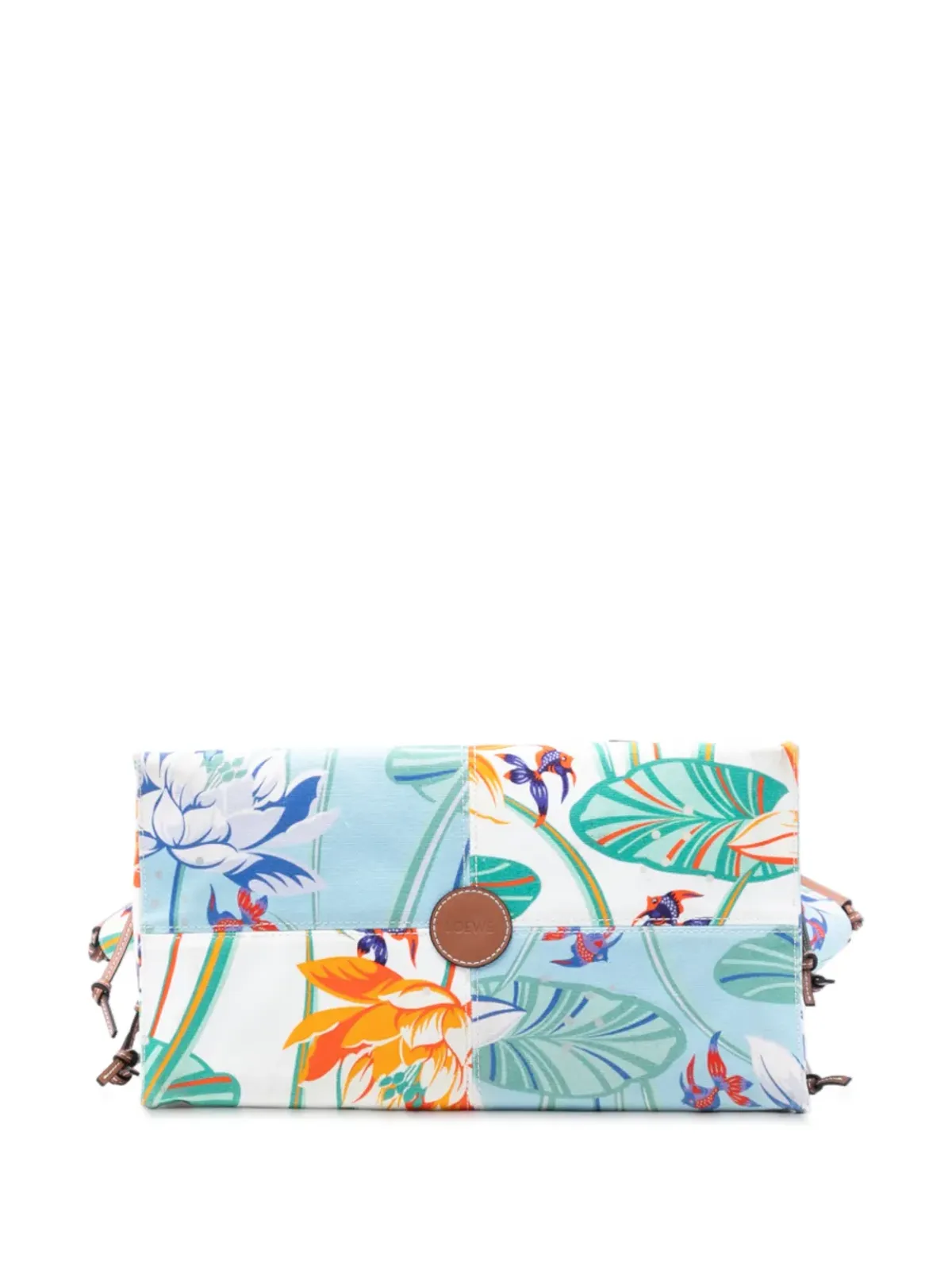 Loewe Pre-Owned パウラズ・イビザ キャンバス地 水蓮プリント クッション トートバッグ - グリーン - 画像4