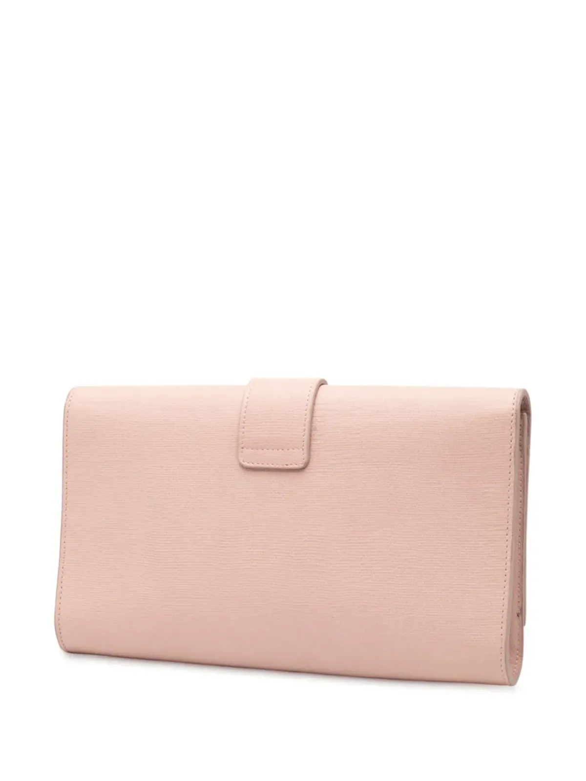 Saint Laurent Pre-Owned テクスチャードレザー Chyc Ligne クラッチバッグ ブラウン - 画像3