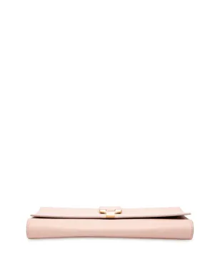Saint Laurent Pre-Owned テクスチャードレザー Chyc Ligne クラッチバッグ ブラウン - サムネイル4