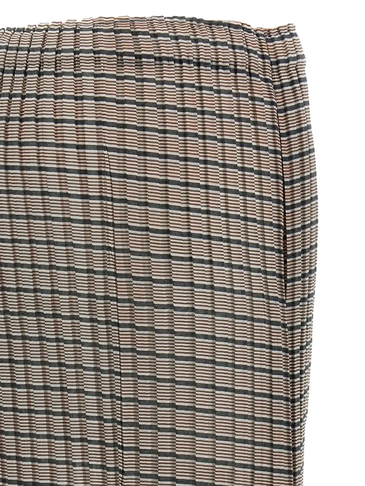 Issey Miyake ストライプ入りプリーツ ミディスカート - 画像3
