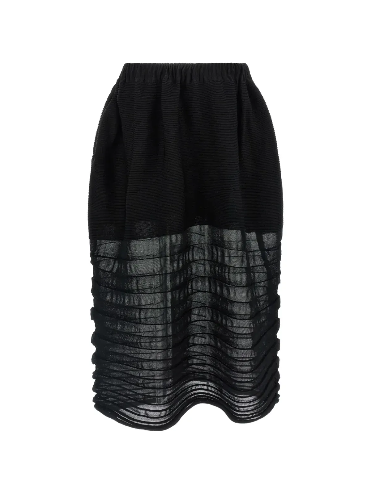Issey Miyake コントラスト ミディスカート - 画像2