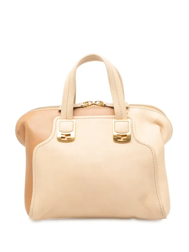 Fendi Pre-Owned Fendi トリコロール レザー カメレオン サッチェル ブラウンの商品画像
