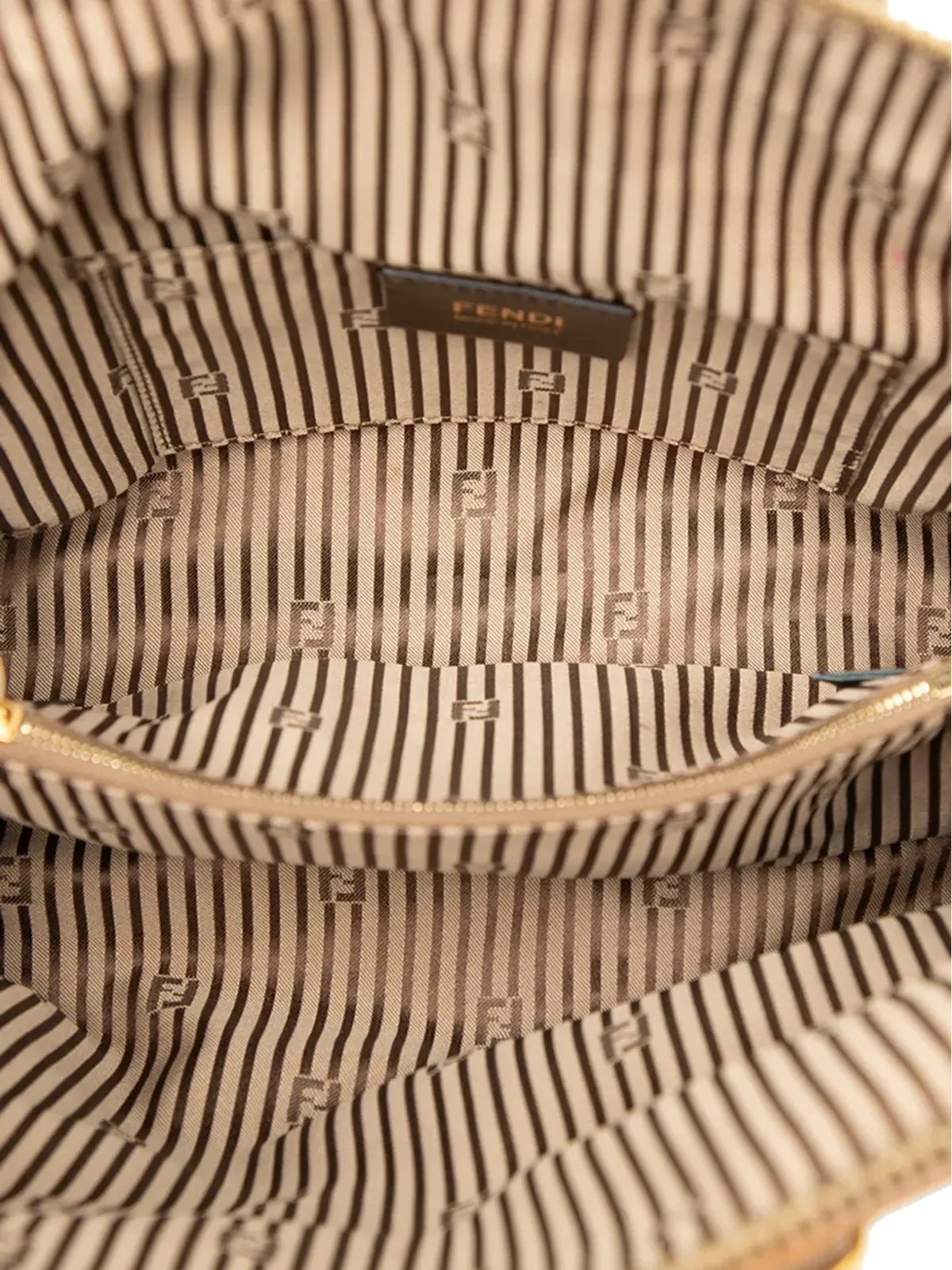 Fendi トリコロール レザー カメレオン サッチェル ブラウン - 画像5