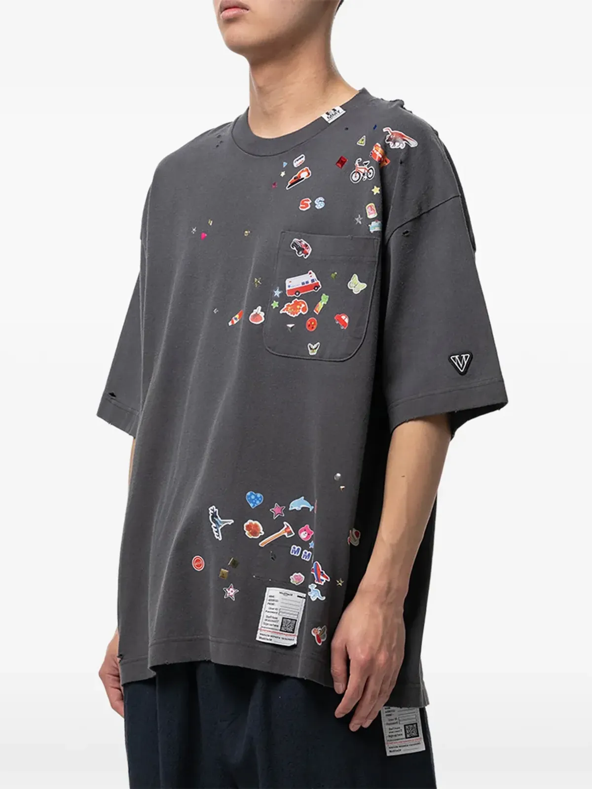 Maison MIHARA YASUHIRO ステッカープリントTシャツ - 画像3