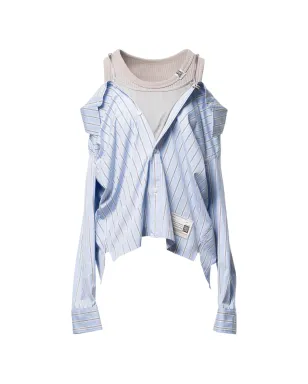 Maison MIHARA YASUHIRO レイヤードストライプトップ - サムネイル1