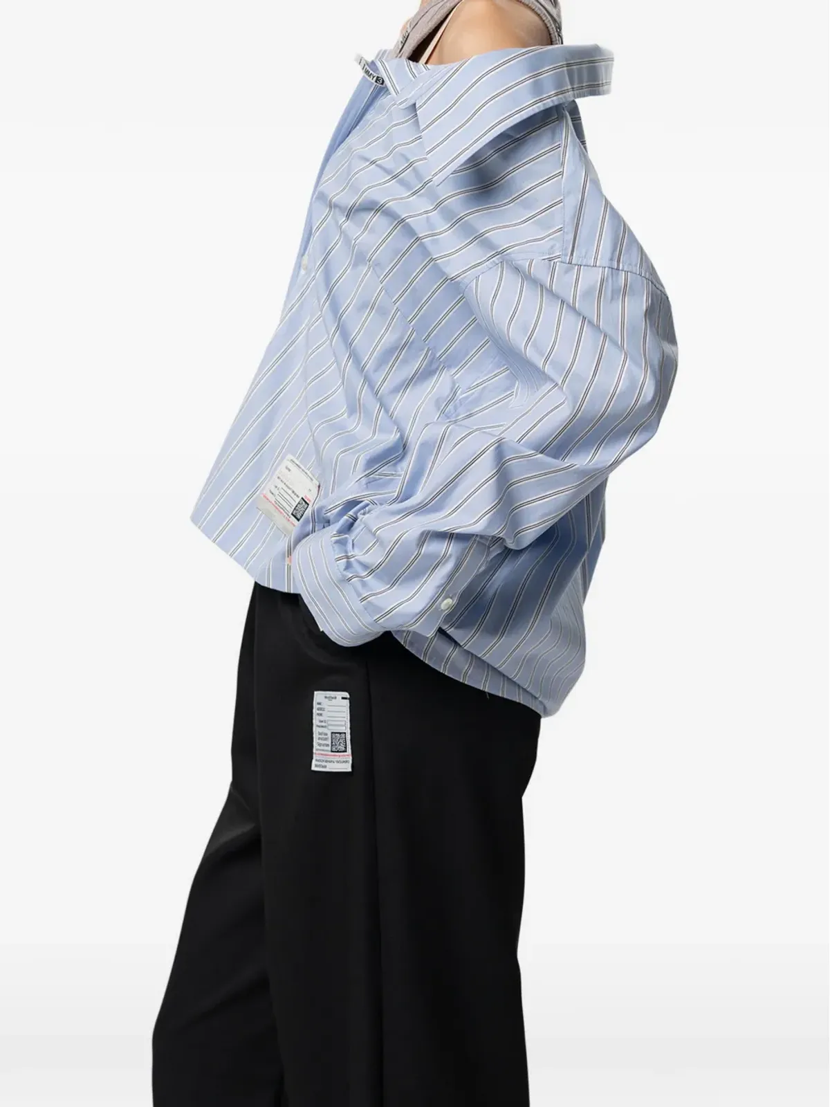 Maison MIHARA YASUHIRO レイヤードストライプトップ - 画像5