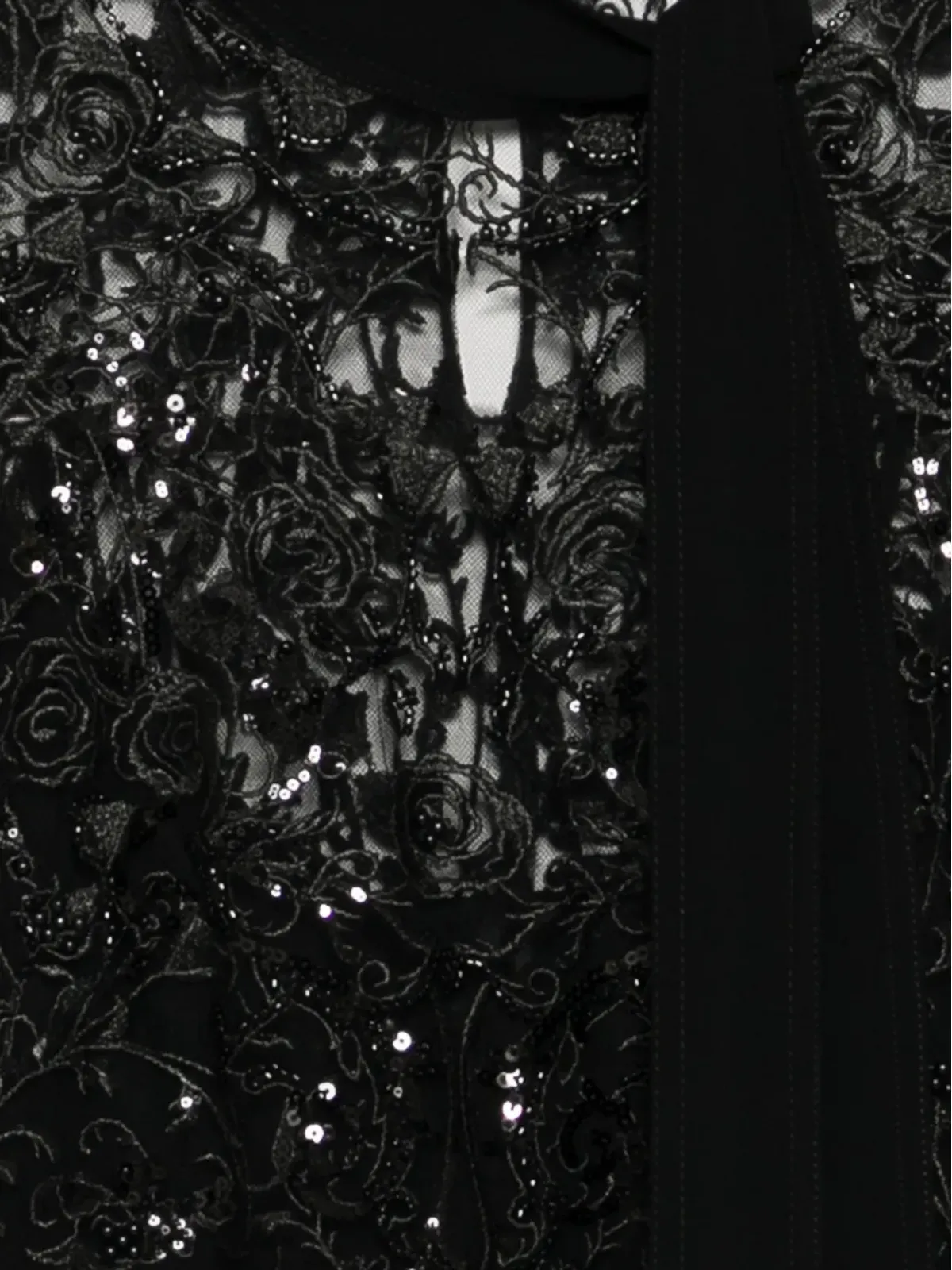 Zuhair Murad 花柄刺繍ブラウス ブラック - 画像3