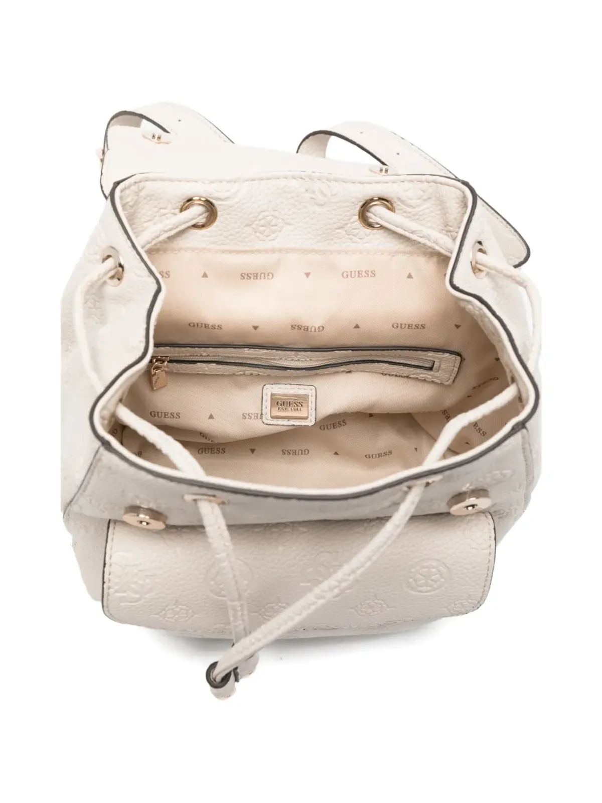 GUESS USA エンボス加工ドローストリングバックパック - Neutrals - 画像4