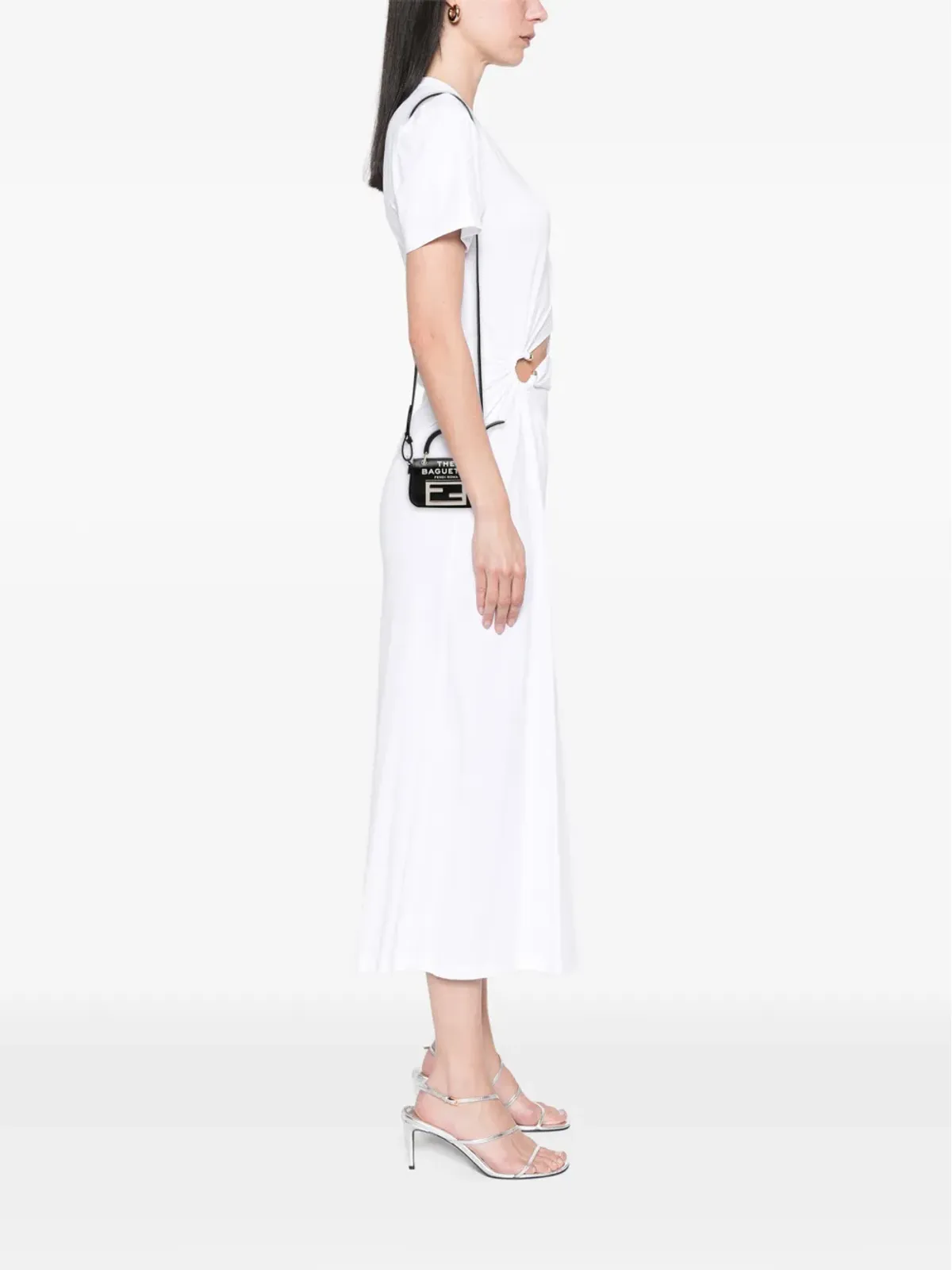 Fendi ビンテージ ナノレザー マキシハンドル バゲット サッチェル ブラック - 画像2