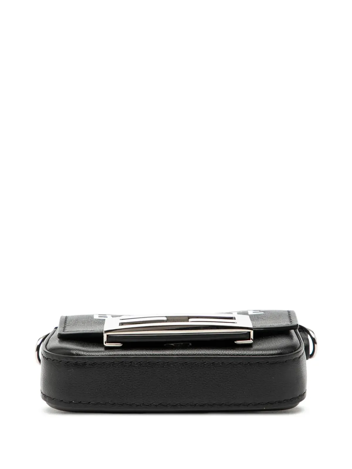 Fendi ビンテージ ナノレザー マキシハンドル バゲット サッチェル ブラック - 画像4