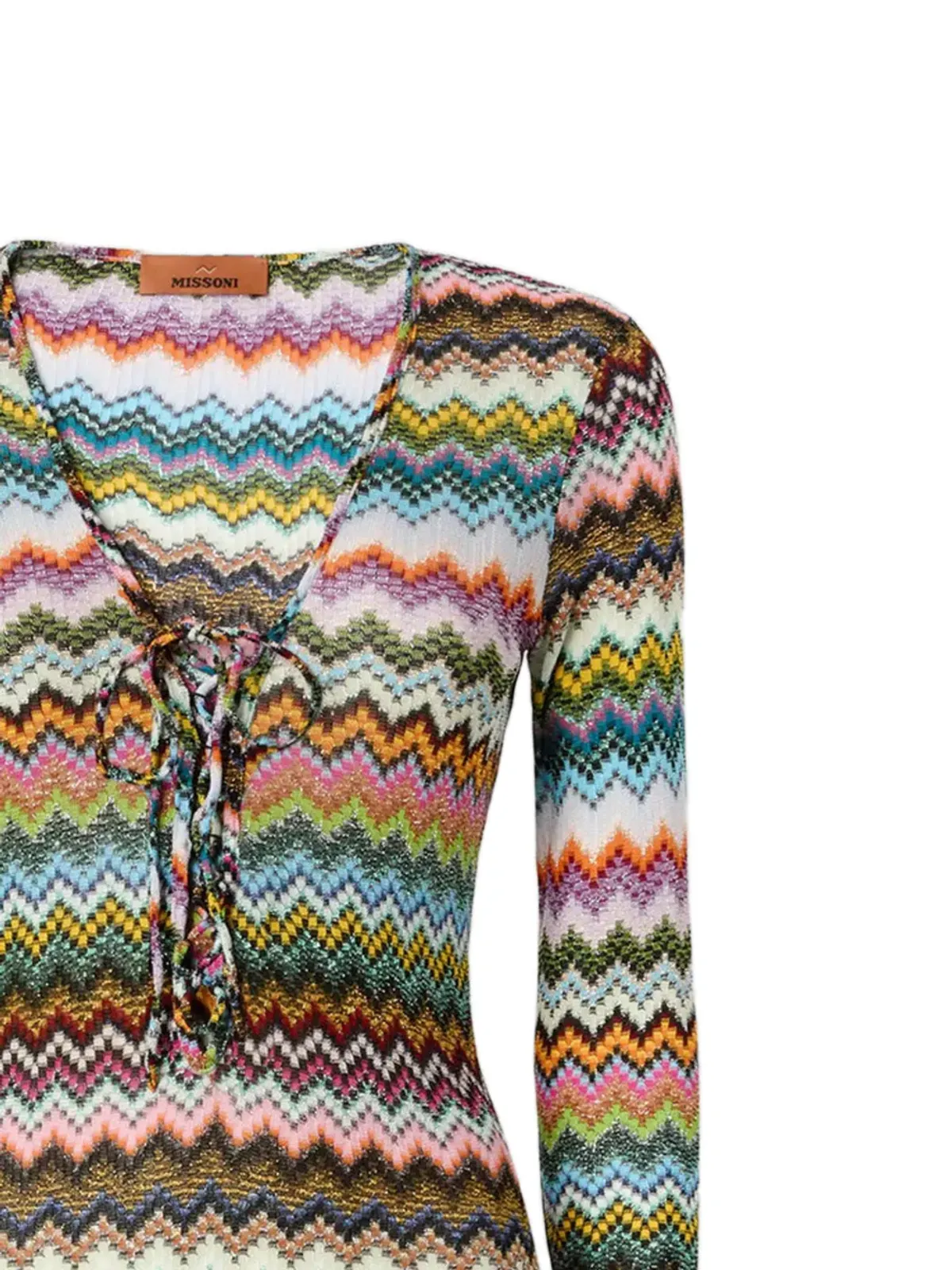 Missoni チェブロン柄タイ付きビーチドレス - ブルー - 画像2