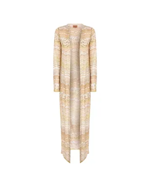 Missoni zigzag-pattern long cardigan - Neutrals - サムネイル1