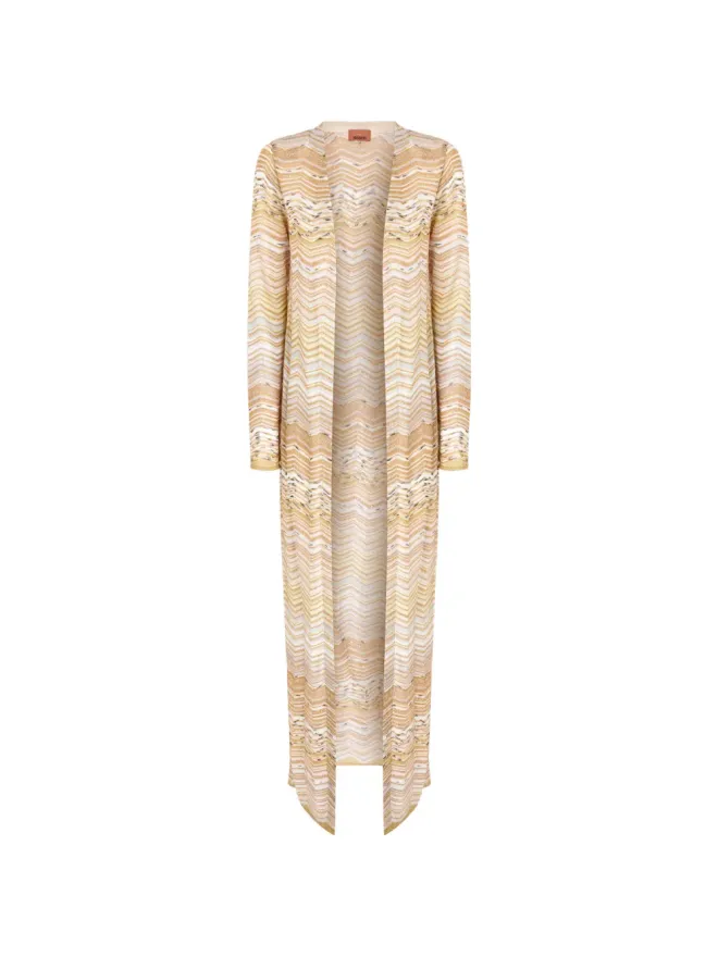 Missoni Missoni zigzag-pattern long cardigan - Neutralsの商品画像