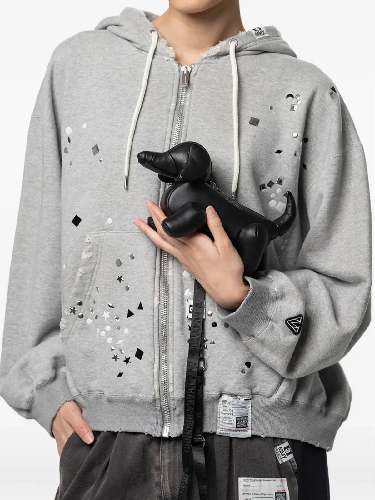 Maison MIHARA YASUHIRO ダックスフンド型ミニバッグ ブラック - 画像2