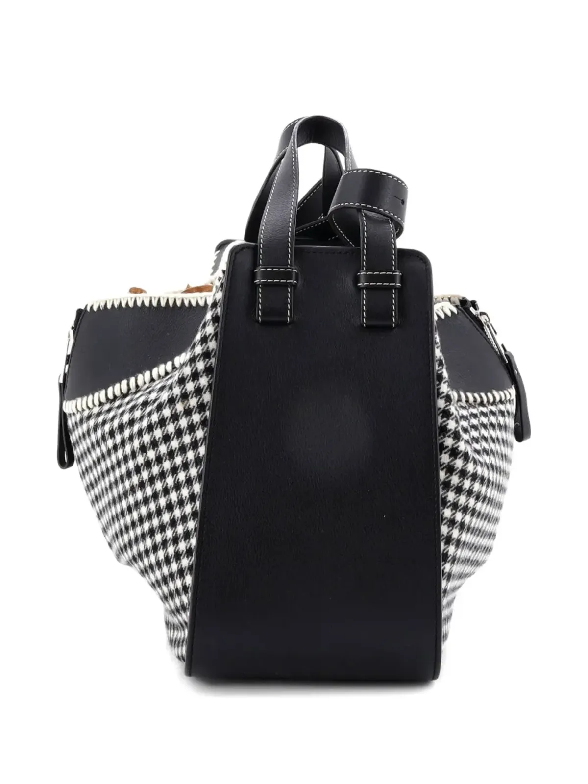 Loewe Pre-Owned ハモックバッグ レザー＆ツイード サッチェル - ブラック - 画像2