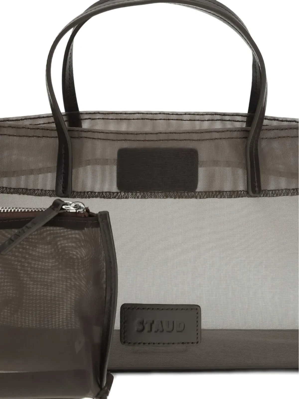 STAUD Christos mini mesh tote bag - Brown - 画像4