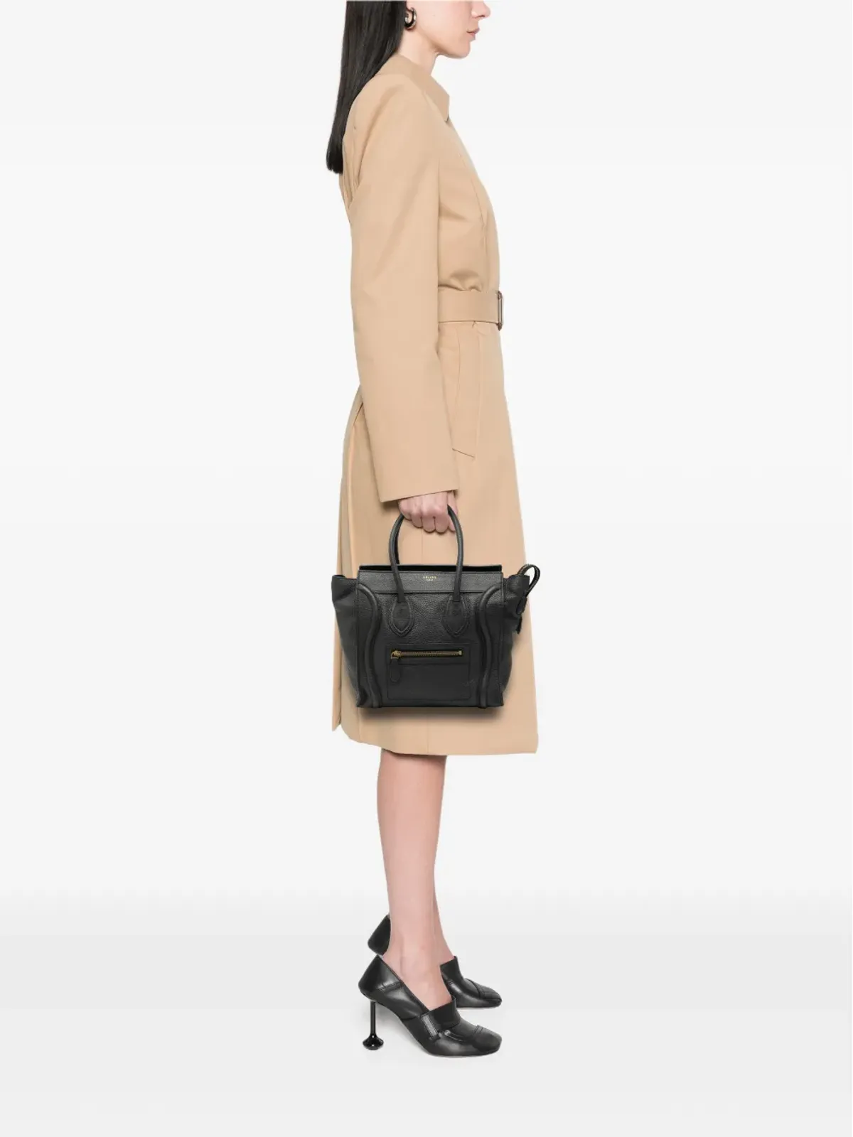 Celine Pre-Owned マイクロ・ドラムド・カーフスキン・ラゲージ・トートバッグ - ブラック - 画像2