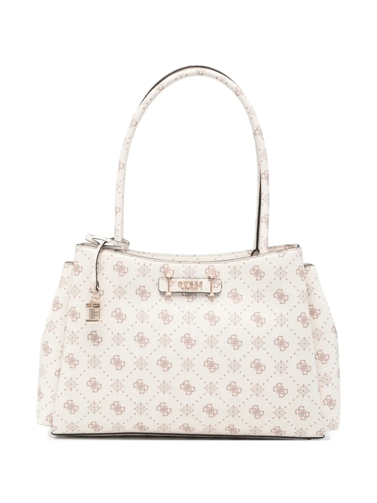 GUESS USA Carrie ロゴパターン・南京錠ディテール・トートバッグ - 画像1