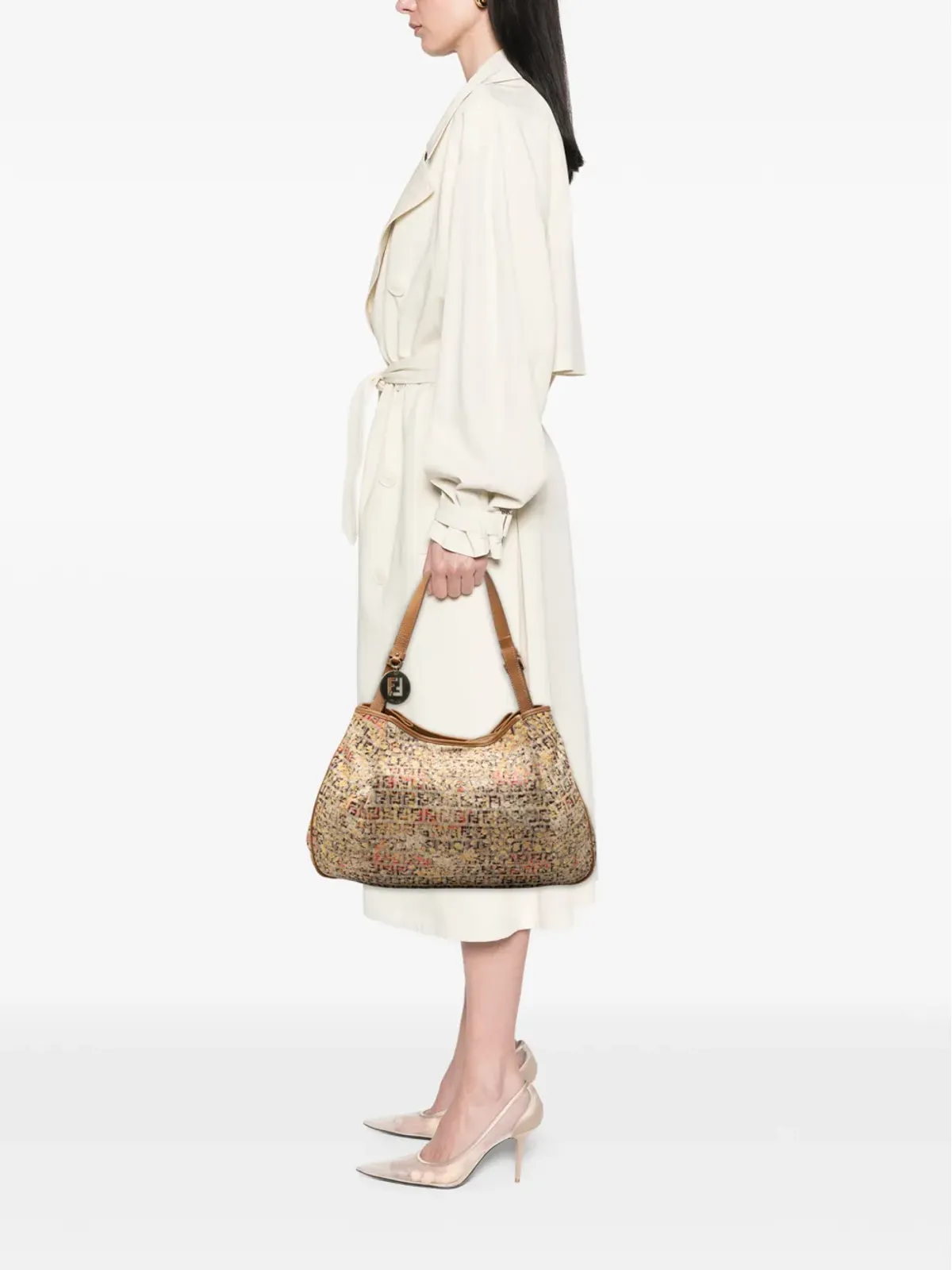 Fendi ズッキーノ キャンバス 花柄 ショルダーバッグ ビンテージ - 画像2
