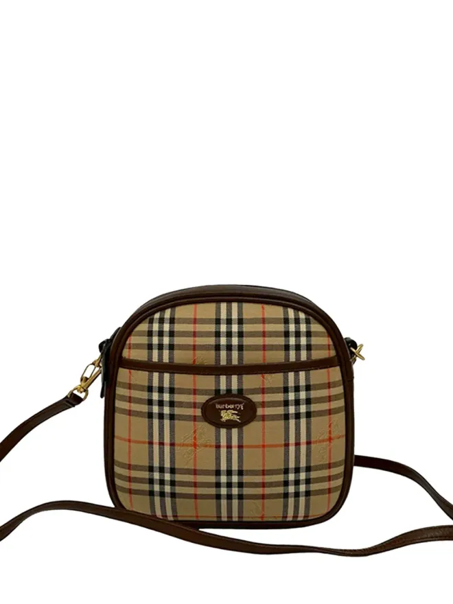 Burberry Pre-Owned Burberry ビンテージ Haymarket チェック キャンバス クロスボディバッグ ブラウンの商品画像