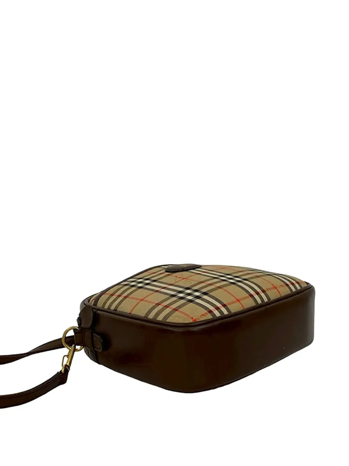 Burberry ビンテージ Haymarket チェック キャンバス クロスボディバッグ ブラウン - 画像3