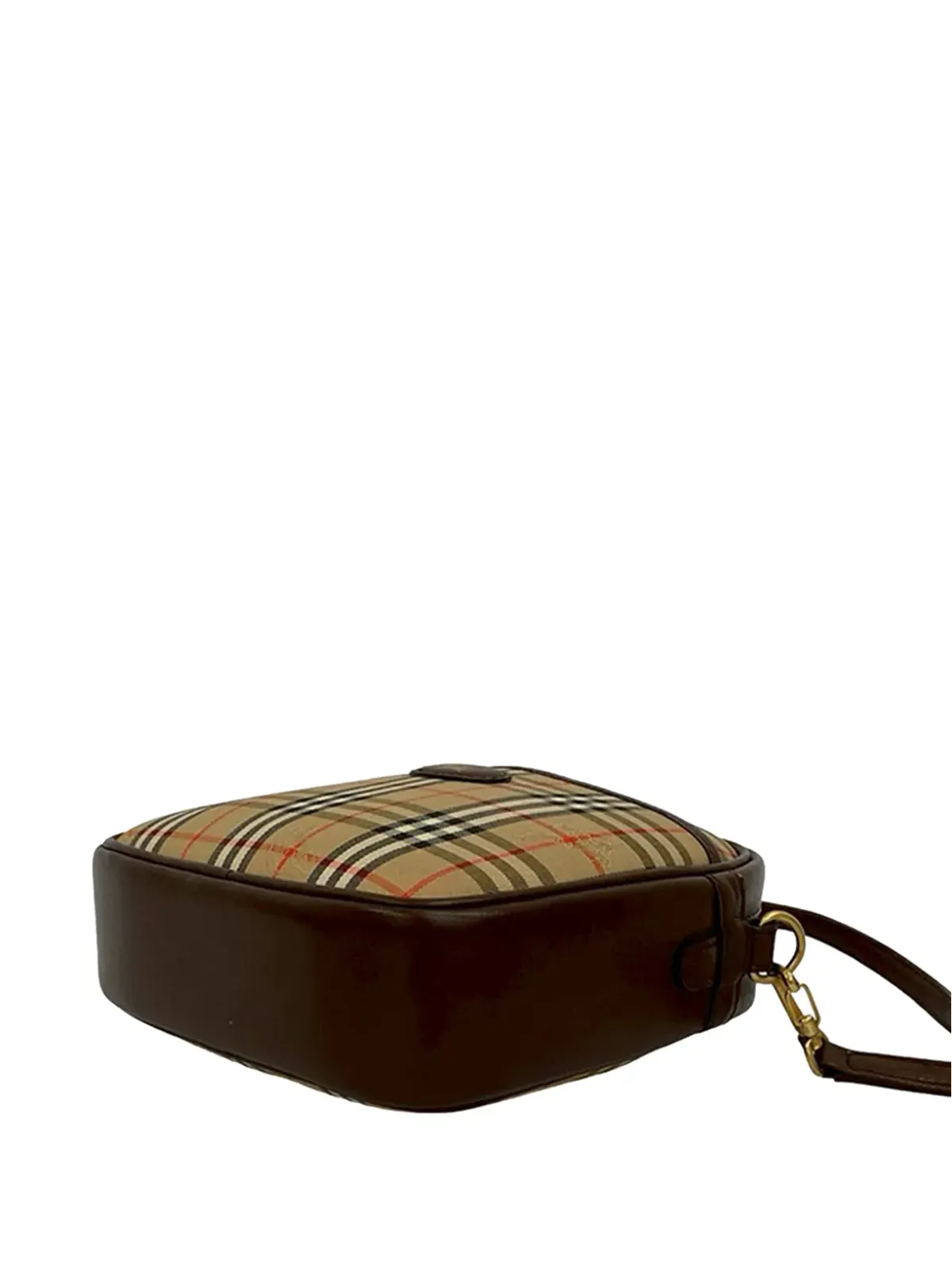 Burberry ビンテージ Haymarket チェック キャンバス クロスボディバッグ ブラウン - 画像4