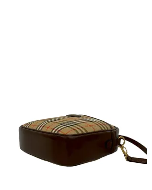 Burberry ビンテージ Haymarket チェック キャンバス クロスボディバッグ ブラウン - サムネイル4
