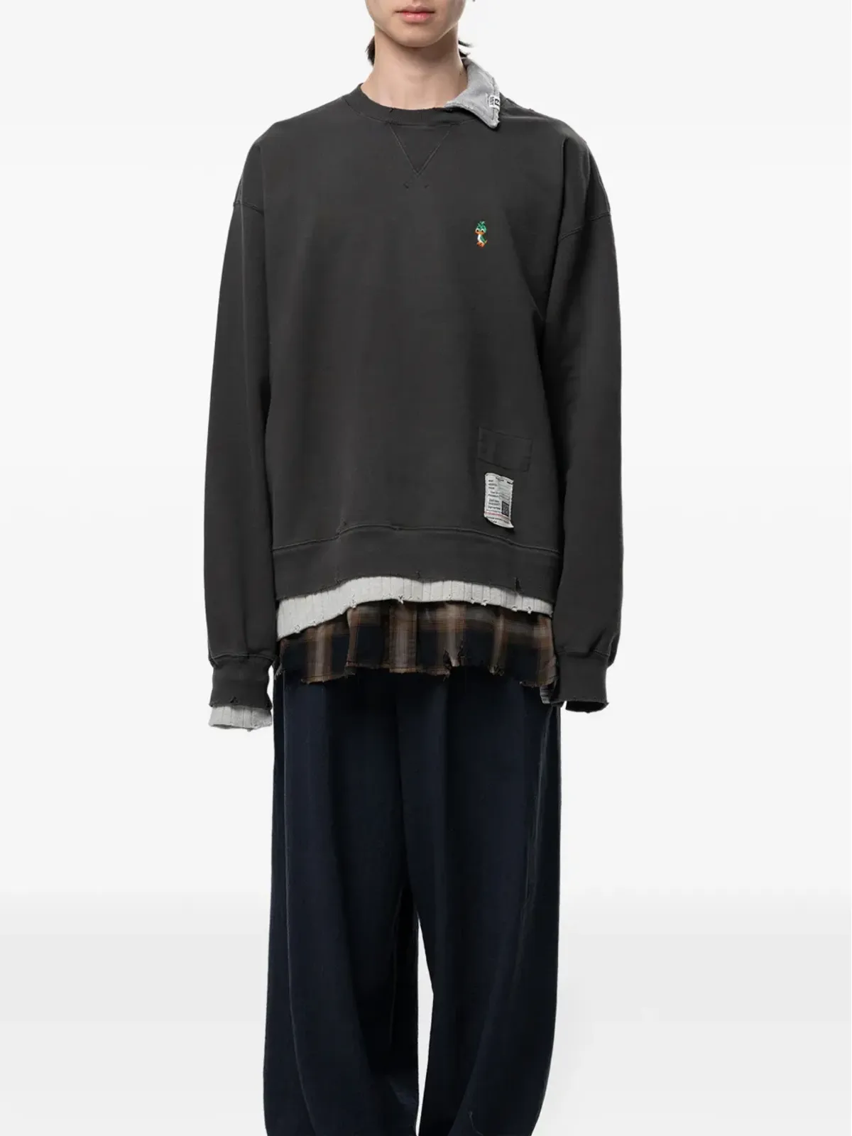 Maison MIHARA YASUHIRO レイヤード グラフィック スウェットシャツ - 画像2