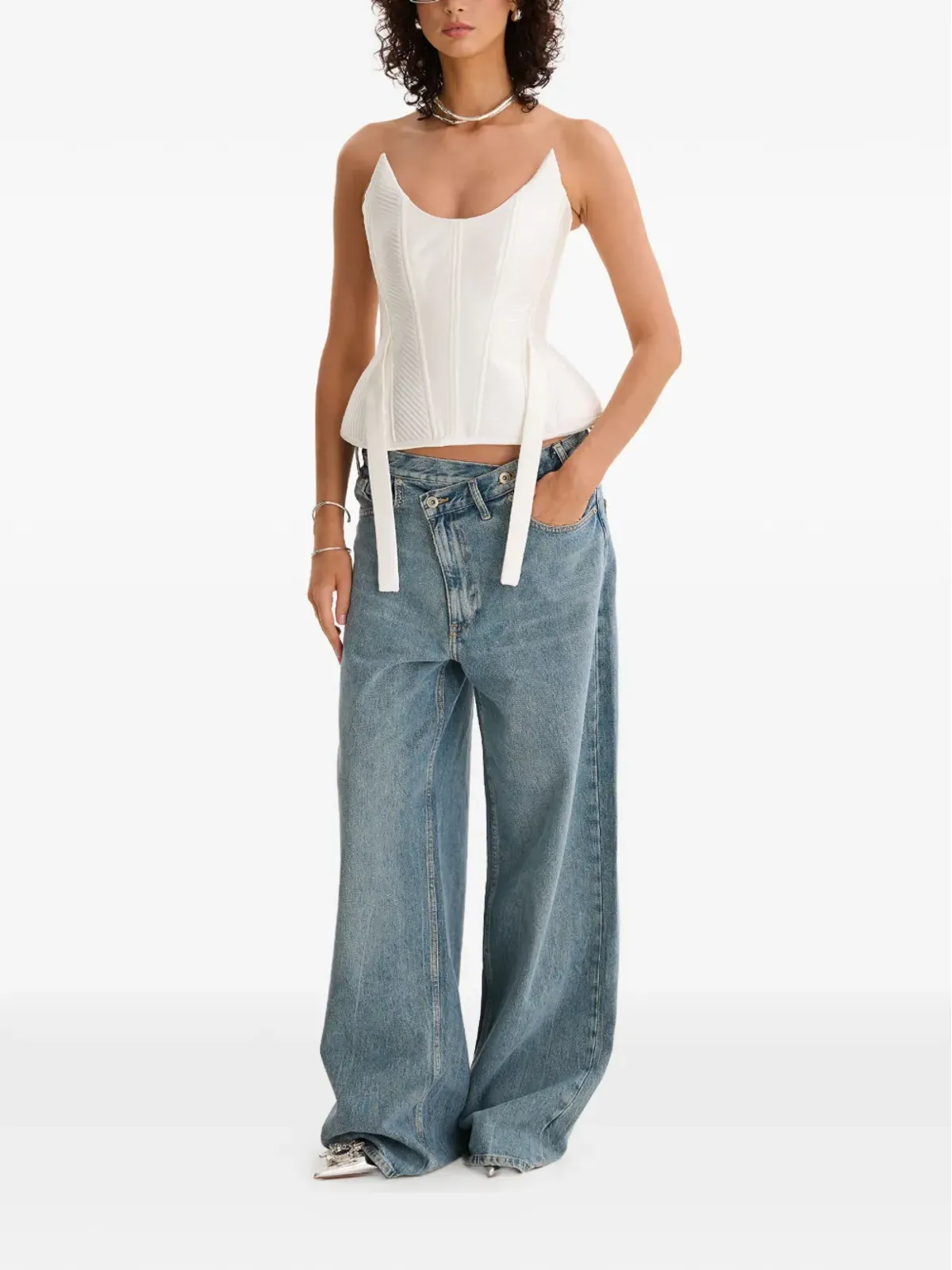 MOOS STUDIO strapless top - White - 画像2