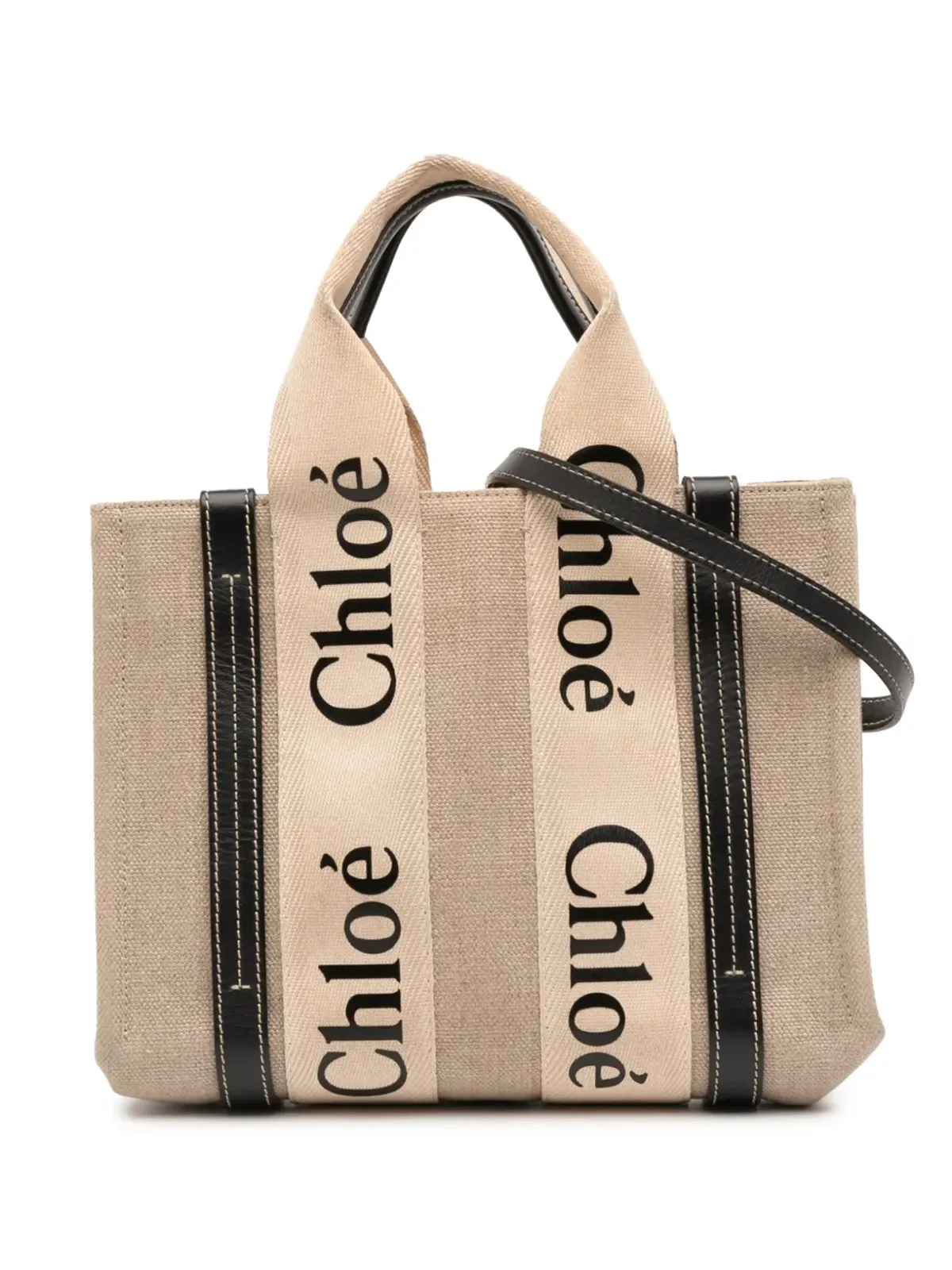 Chloé Pre-Owned ウッディー トート サッチェル（ブラウン） - 画像1