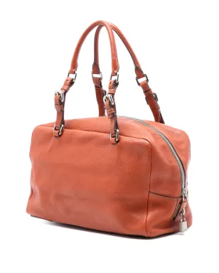 Prada Pre-Owned Vitello Daino エンボス ロゴ バウレット ハンドバッグ - レッド - サムネイル3