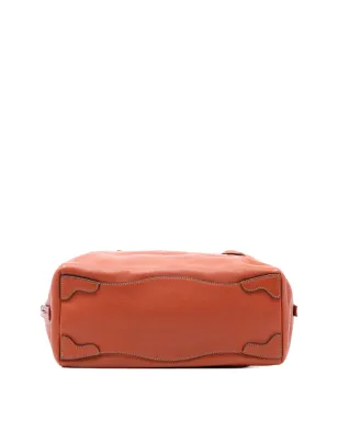Prada Pre-Owned Vitello Daino エンボス ロゴ バウレット ハンドバッグ - レッド - サムネイル4