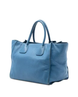 Prada Pre-Owned Vitello Daino フロントポケット付きオープン・コンバーチブル・トートサッチェル（ブルー） - サムネイル3