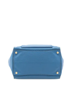 Prada Pre-Owned Vitello Daino フロントポケット付きオープン・コンバーチブル・トートサッチェル（ブルー） - サムネイル4