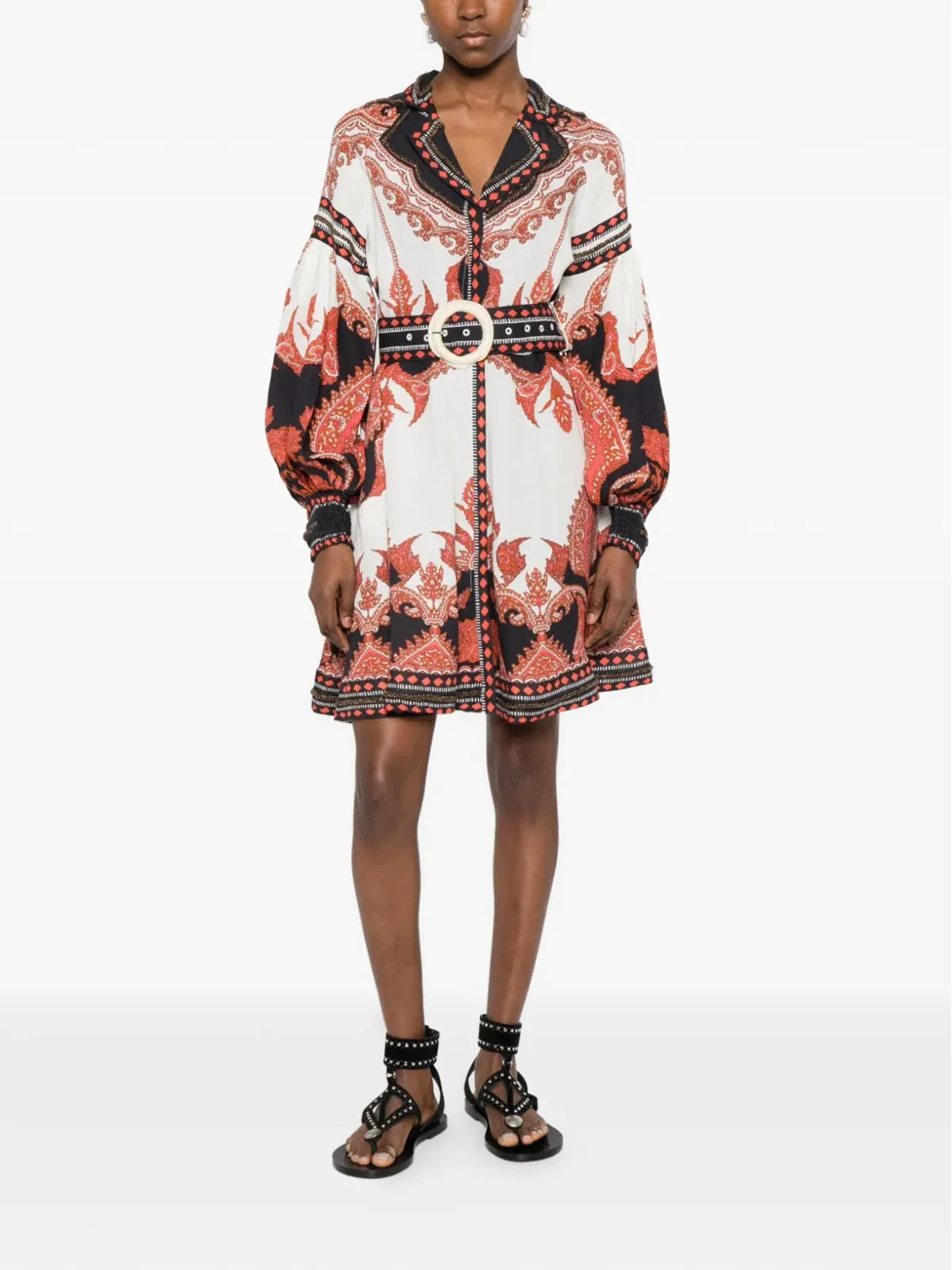 SCARLETT POPPIES Floristaボタンアップミニドレス（ホワイト） - 画像2