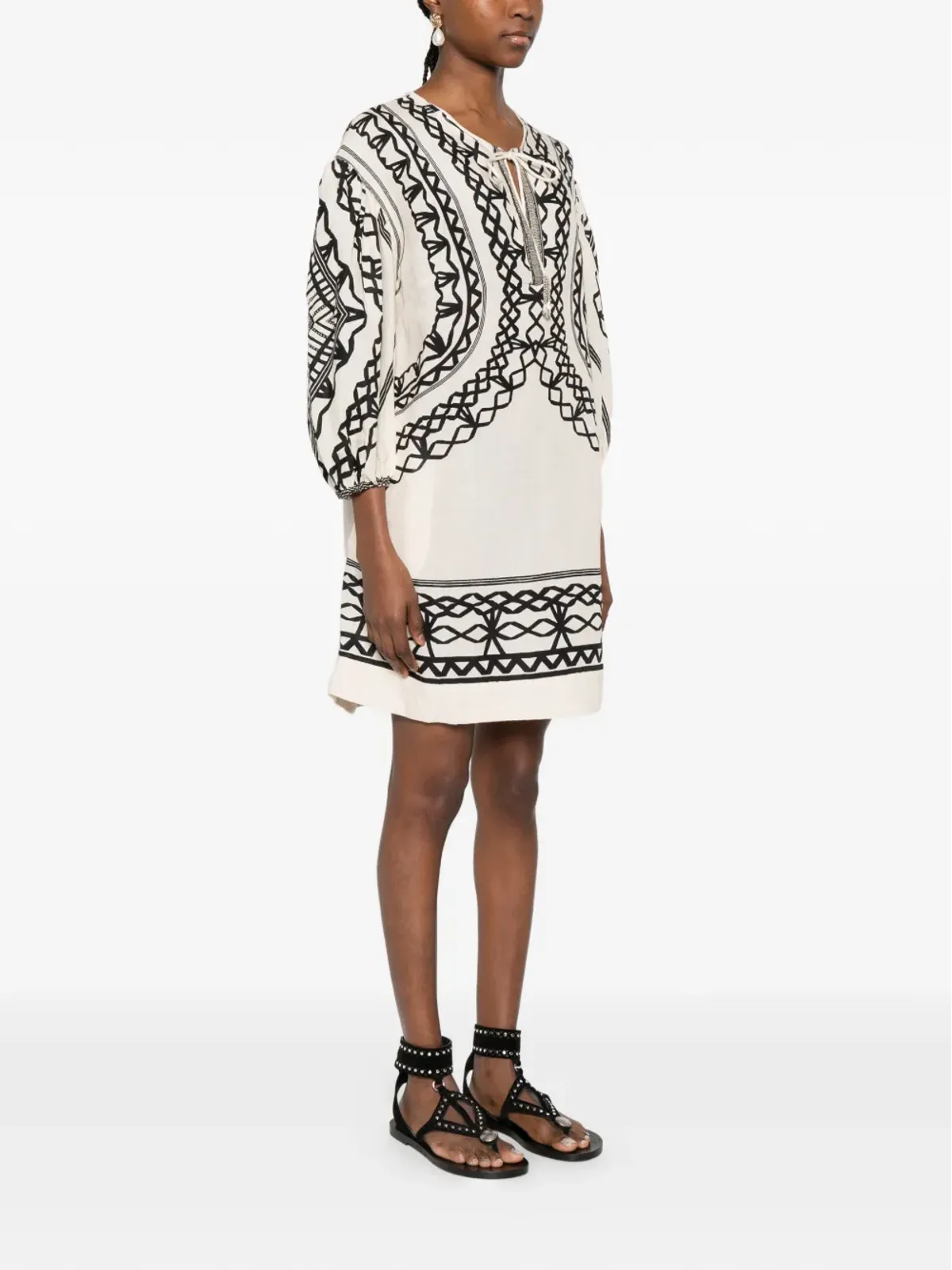SCARLETT POPPIES Portofina geometric-print mini dress - 画像3